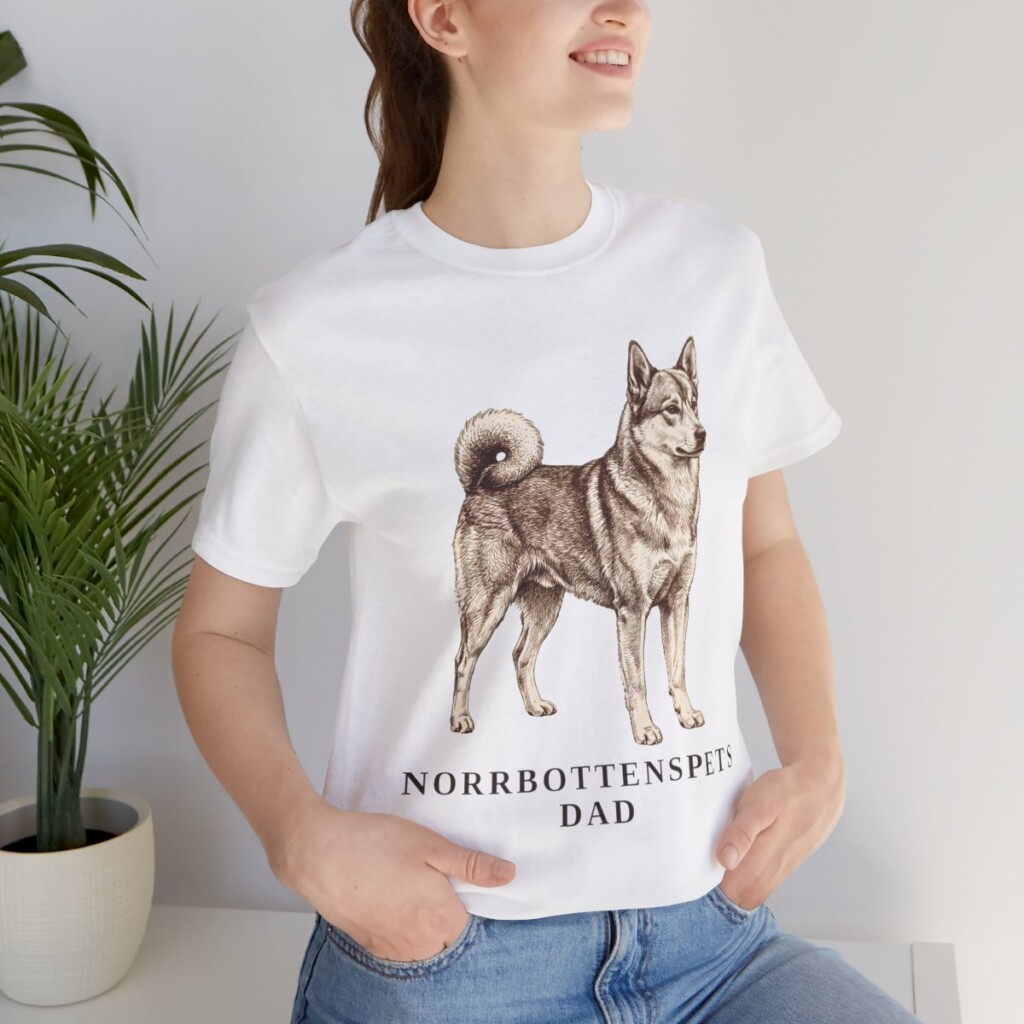 Norrbottenspets Dad Shirt, Vintage Dog Sketch Tee, Dog Dad Gift