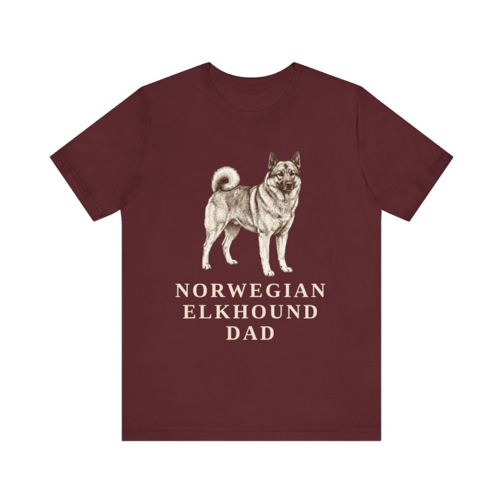 Norwegian Elkhound Dad Shirt, Vintage Dog Sketch Tee, Dog Dad Gift