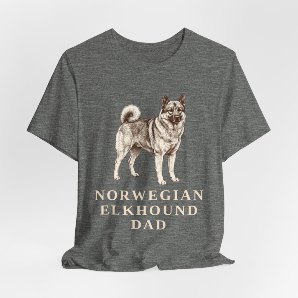 Norwegian Elkhound Dad Shirt, Vintage Dog Sketch Tee, Dog Dad Gift