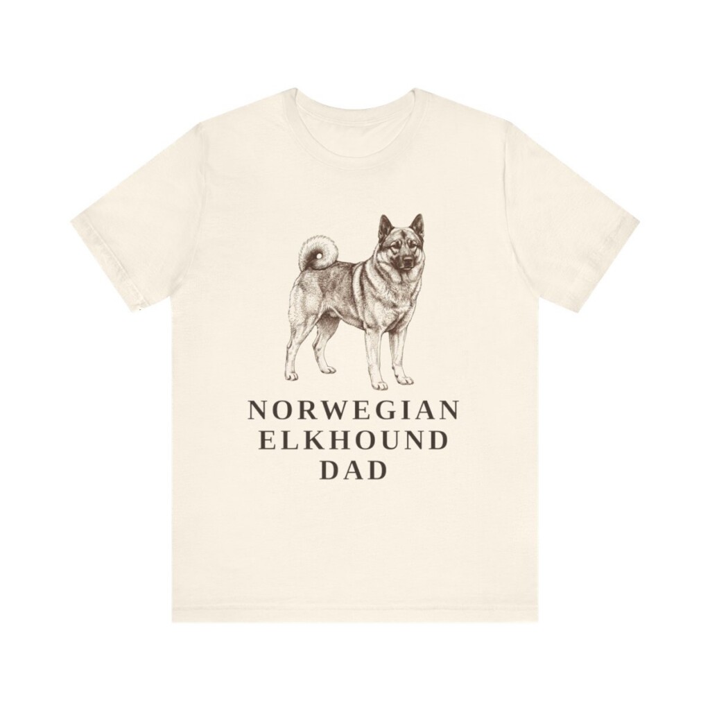 Norwegian Elkhound Dad Shirt, Vintage Dog Sketch Tee, Dog Dad Gift