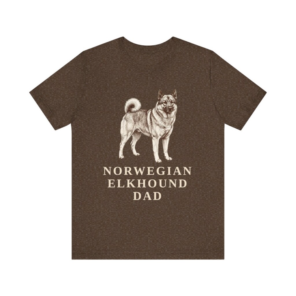 Norwegian Elkhound Dad Shirt, Vintage Dog Sketch Tee, Dog Dad Gift