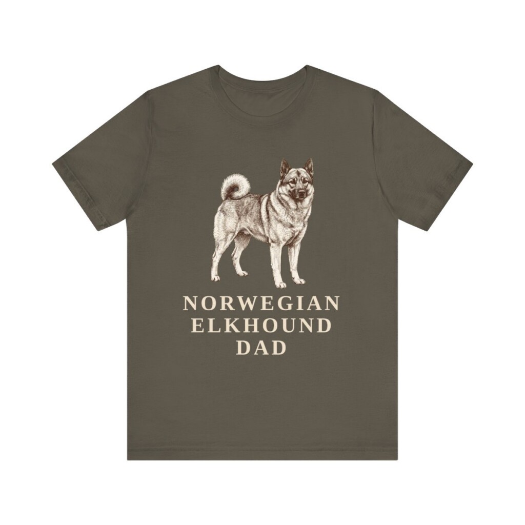 Norwegian Elkhound Dad Shirt, Vintage Dog Sketch Tee, Dog Dad Gift