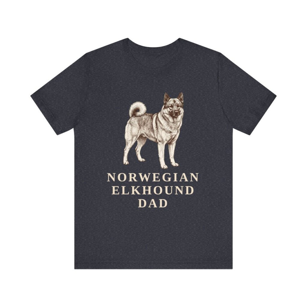Norwegian Elkhound Dad Shirt, Vintage Dog Sketch Tee, Dog Dad Gift