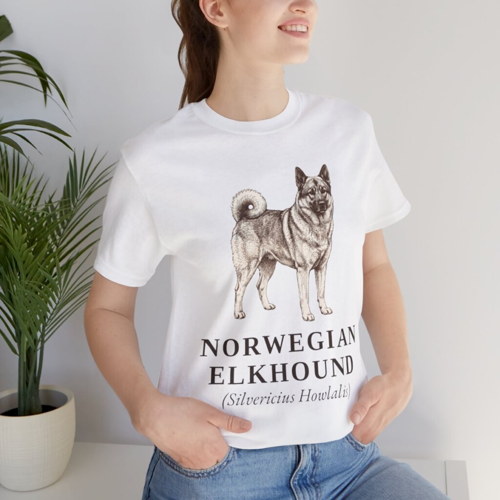 Norwegian Elkhound Latin Shirt, Vintage Dog Sketch Tee, Dog Latin Gift