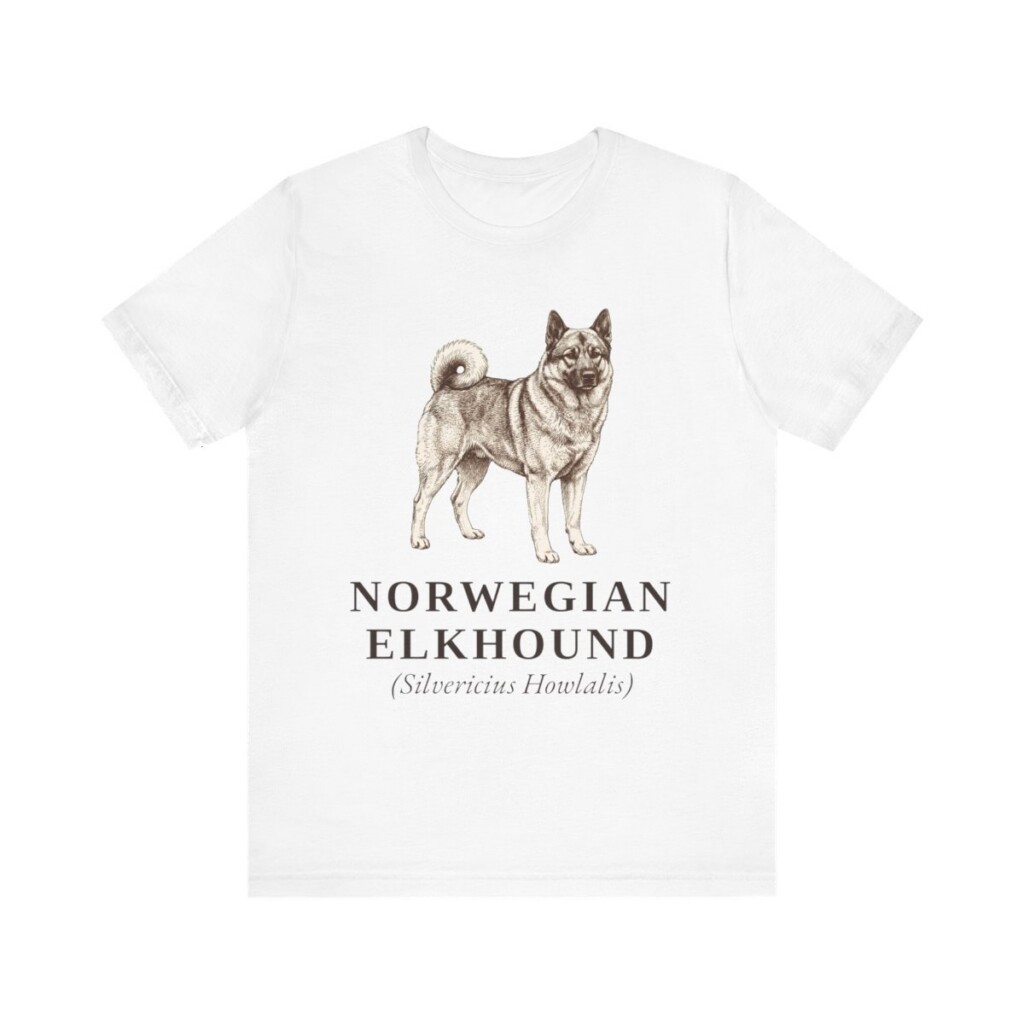 Norwegian Elkhound Latin Shirt, Vintage Dog Sketch Tee, Dog Latin Gift