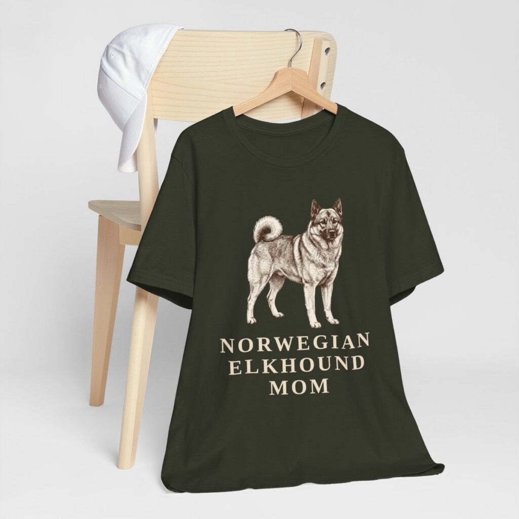 Norwegian Elkhound Mom Shirt, Vintage Dog Sketch Tee, Dog Mom Gift