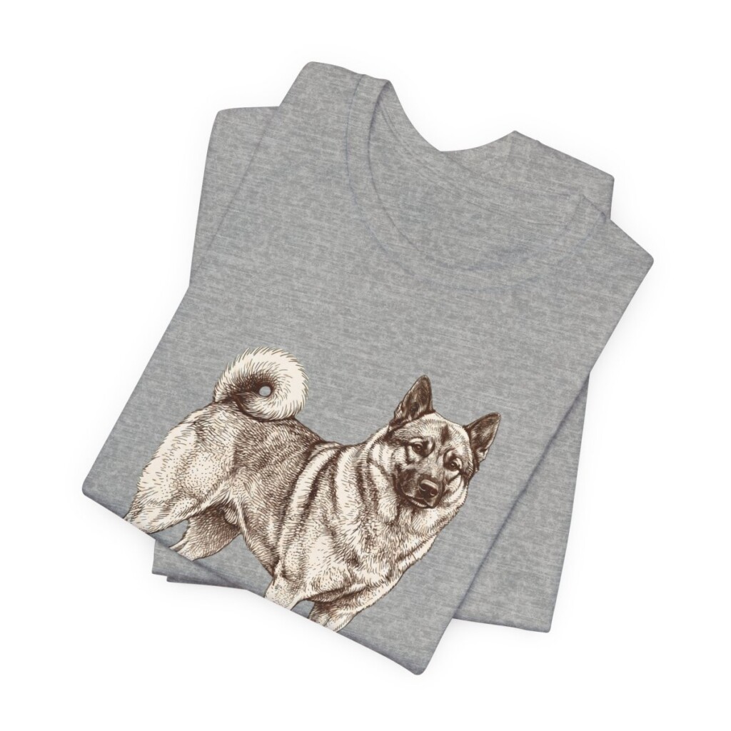 Norwegian Elkhound Shirt, Vintage Dog Sketch Tee, Dog Lover Gift