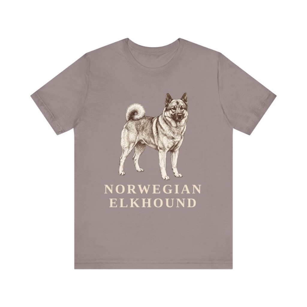 Norwegian Elkhound Shirt, Vintage Dog Sketch Tee, Dog Lover Gift