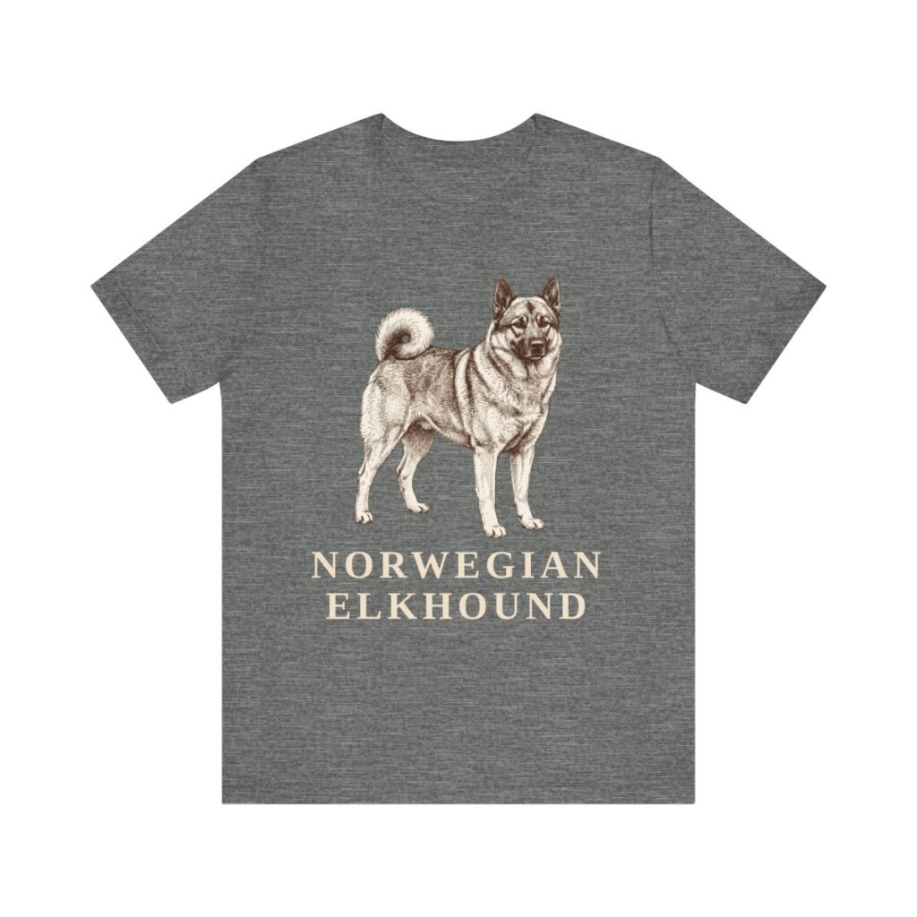 Norwegian Elkhound Shirt, Vintage Dog Sketch Tee, Dog Lover Gift