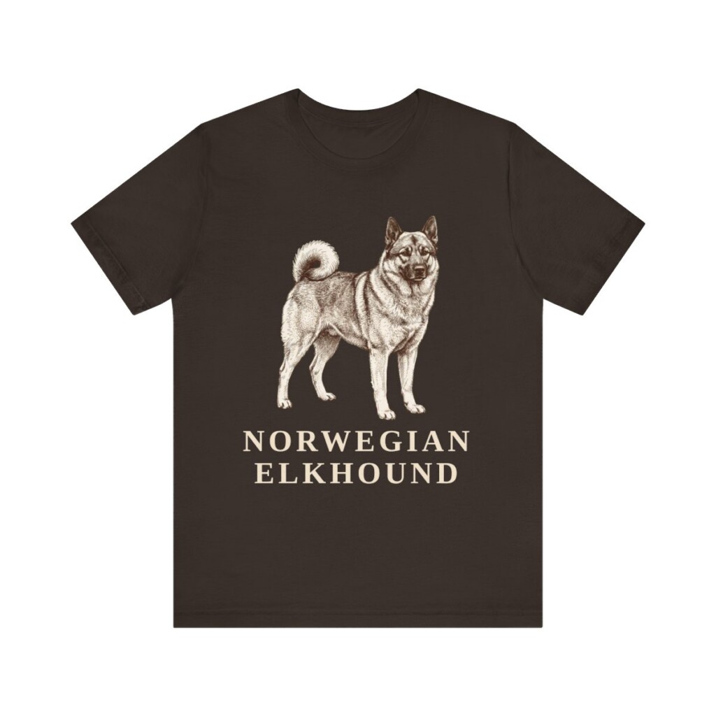 Norwegian Elkhound Shirt, Vintage Dog Sketch Tee, Dog Lover Gift