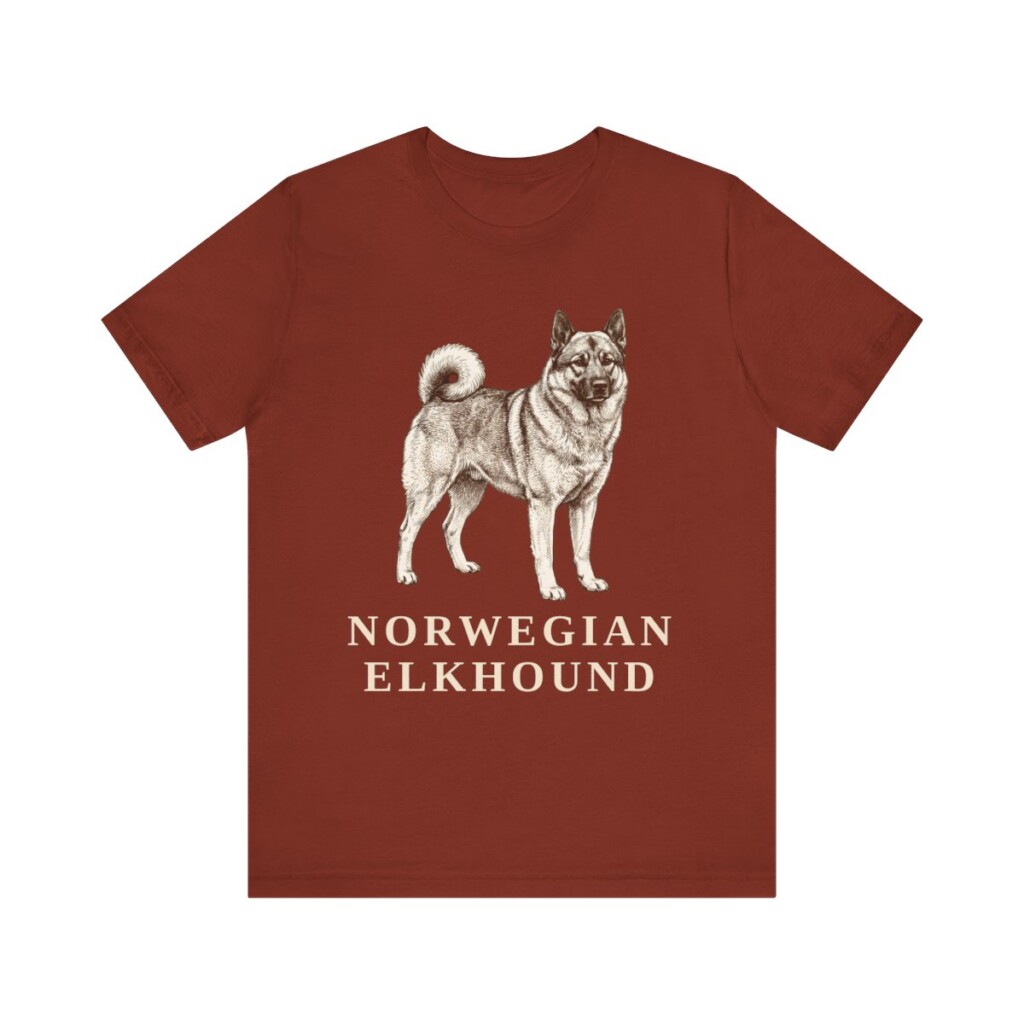 Norwegian Elkhound Shirt, Vintage Dog Sketch Tee, Dog Lover Gift