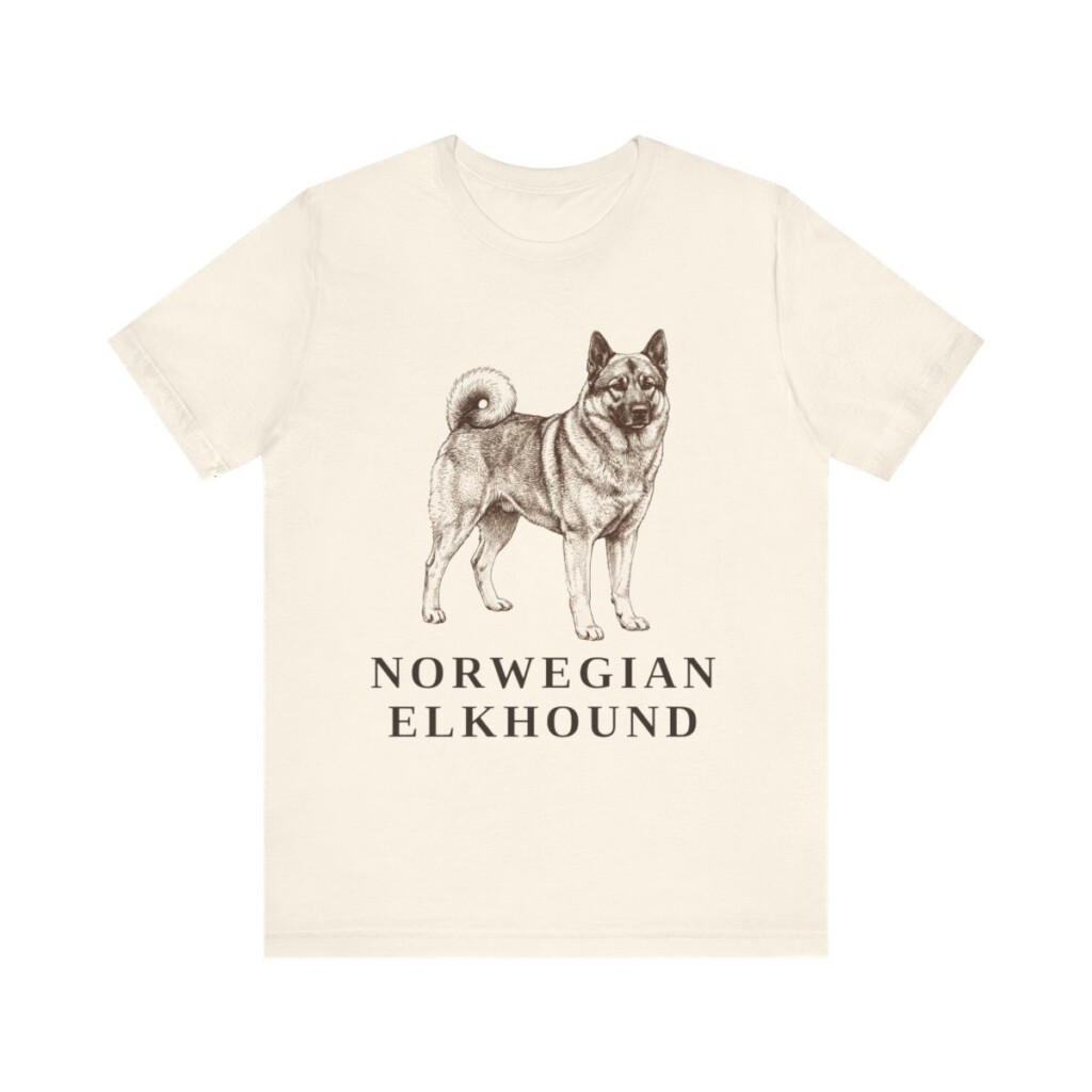 Norwegian Elkhound Shirt, Vintage Dog Sketch Tee, Dog Lover Gift