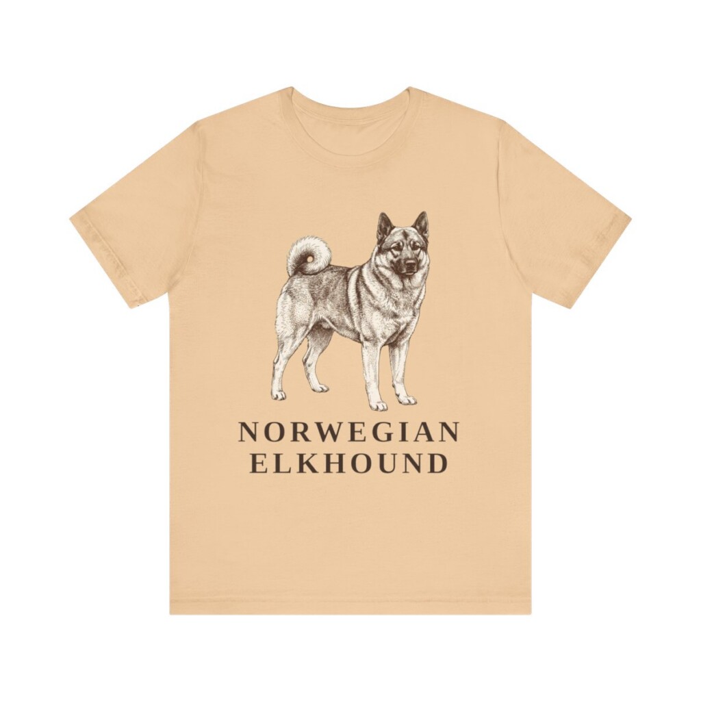 Norwegian Elkhound Shirt, Vintage Dog Sketch Tee, Dog Lover Gift