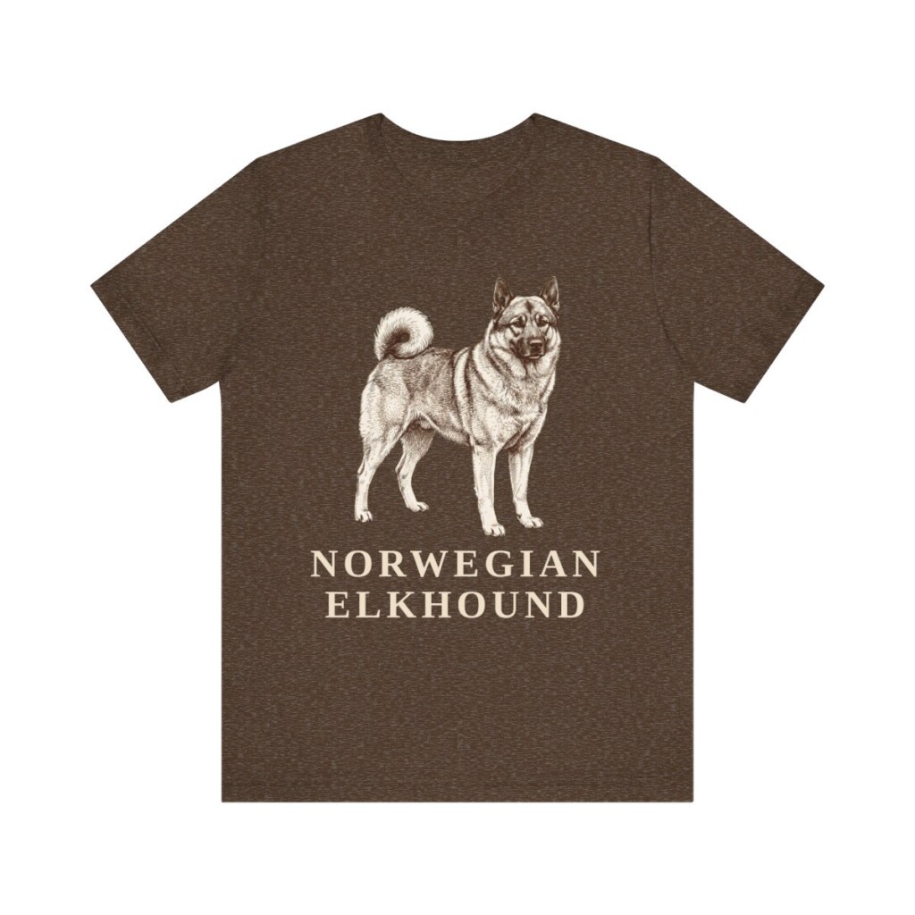 Norwegian Elkhound Shirt, Vintage Dog Sketch Tee, Dog Lover Gift