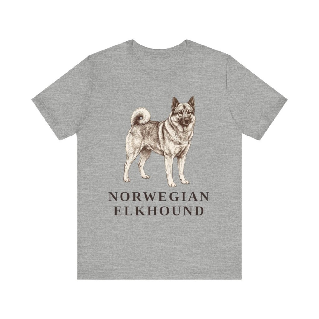 Norwegian Elkhound Shirt, Vintage Dog Sketch Tee, Dog Lover Gift