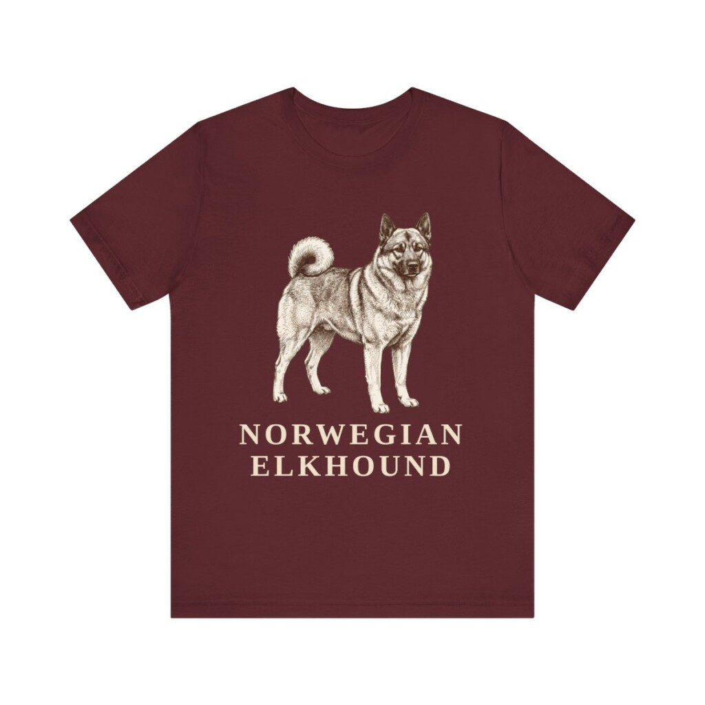 Norwegian Elkhound Shirt, Vintage Dog Sketch Tee, Dog Lover Gift