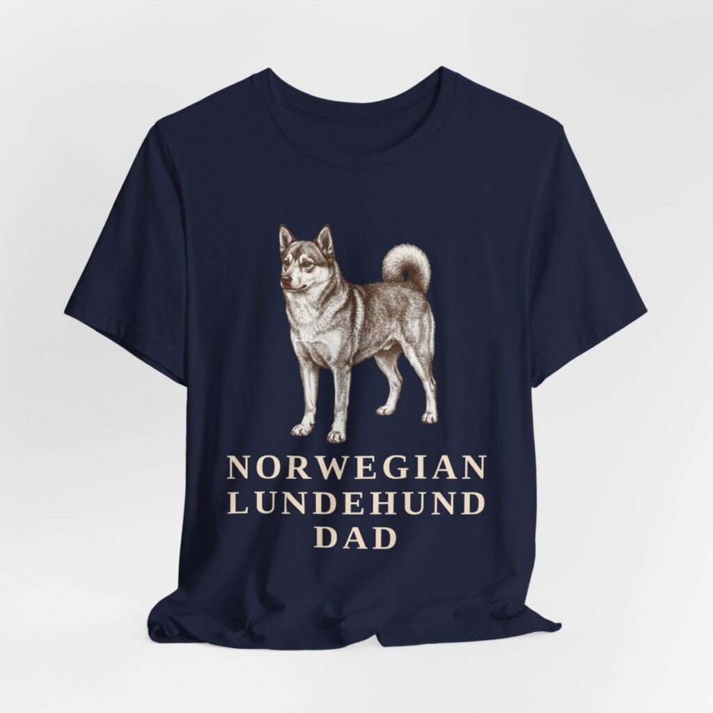 Norwegian Lundehund Dad Shirt, Vintage Dog Sketch Tee, Dog Dad Gift