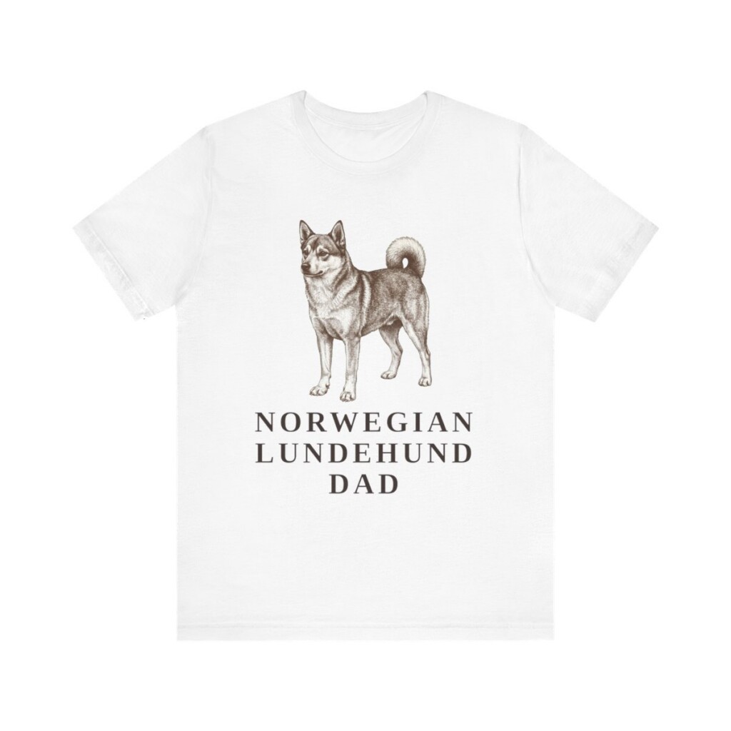 Norwegian Lundehund Dad Shirt, Vintage Dog Sketch Tee, Dog Dad Gift