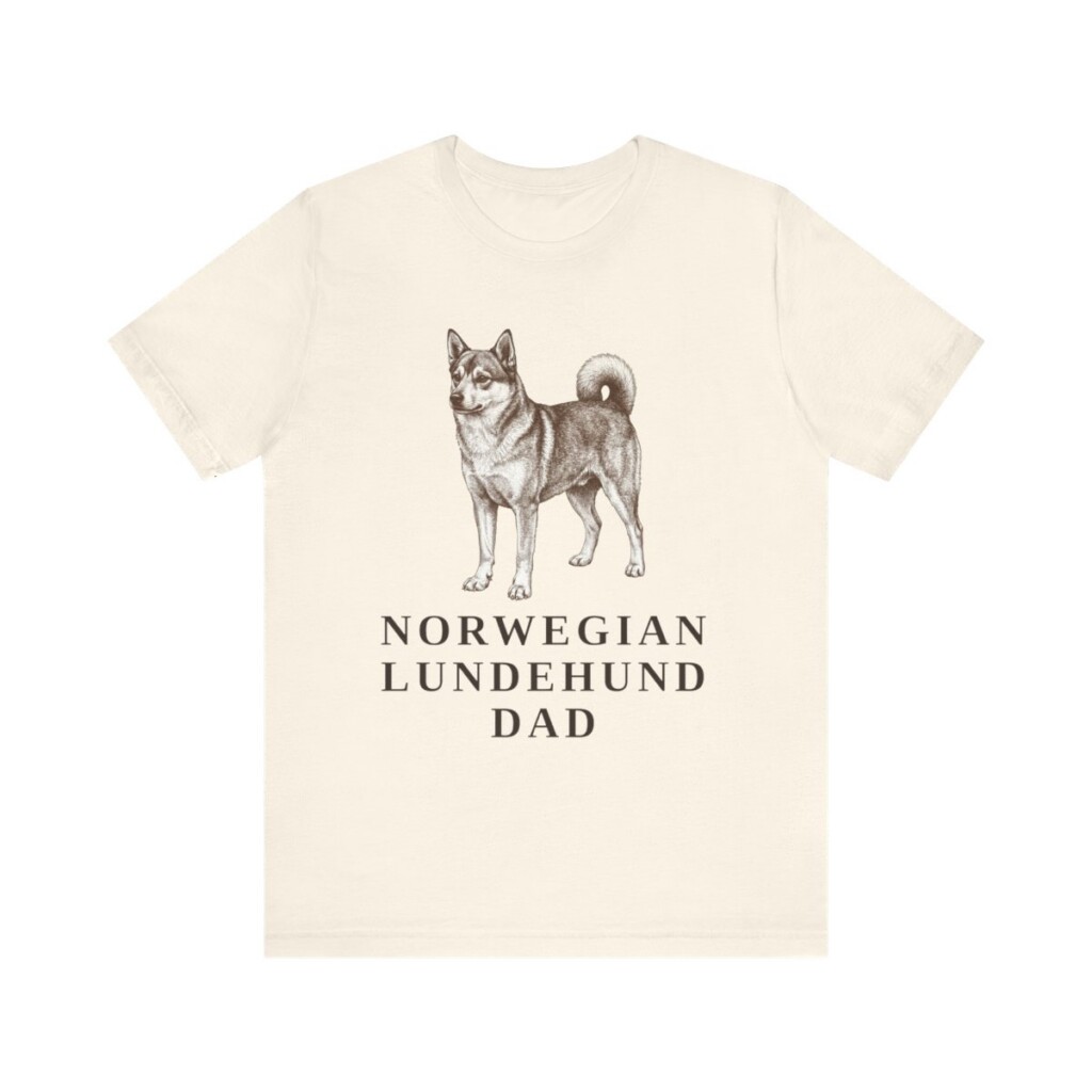 Norwegian Lundehund Dad Shirt, Vintage Dog Sketch Tee, Dog Dad Gift