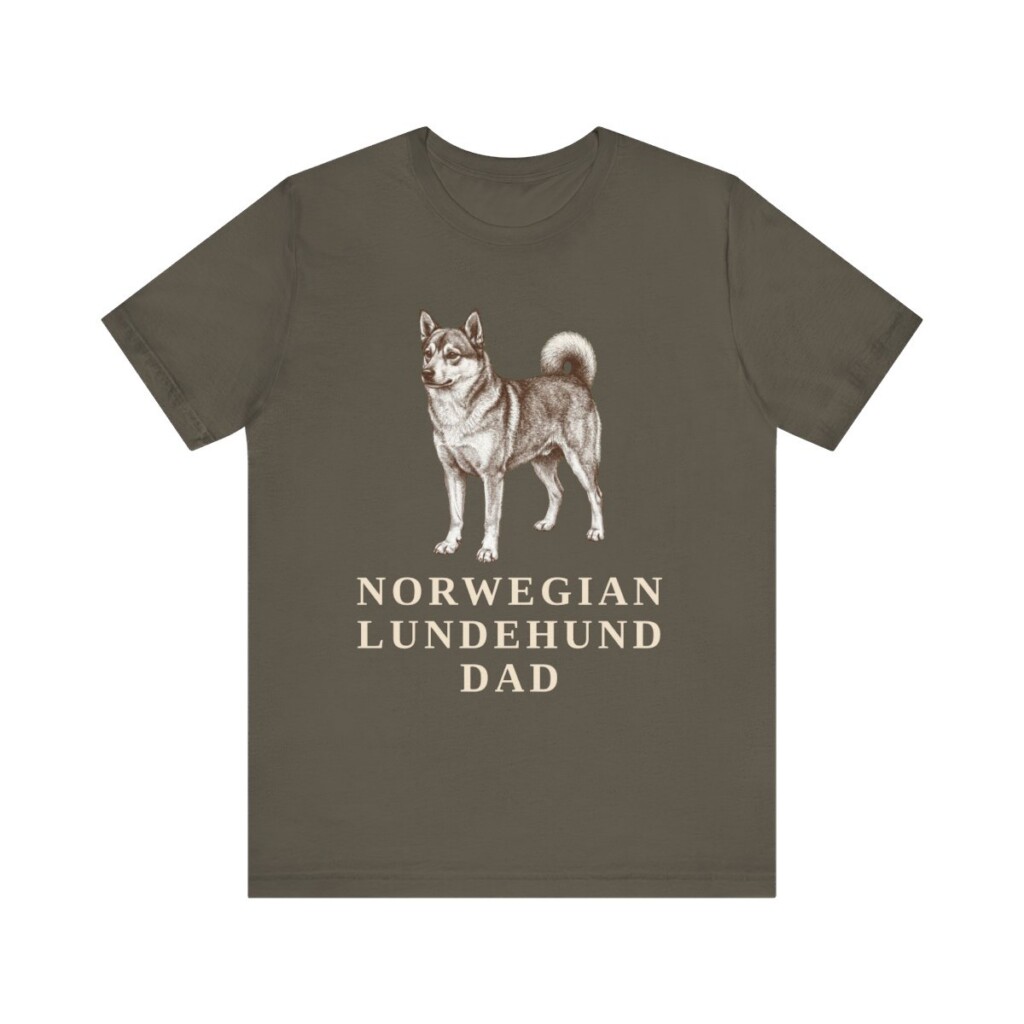 Norwegian Lundehund Dad Shirt, Vintage Dog Sketch Tee, Dog Dad Gift