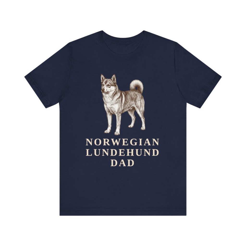 Norwegian Lundehund Dad Shirt, Vintage Dog Sketch Tee, Dog Dad Gift