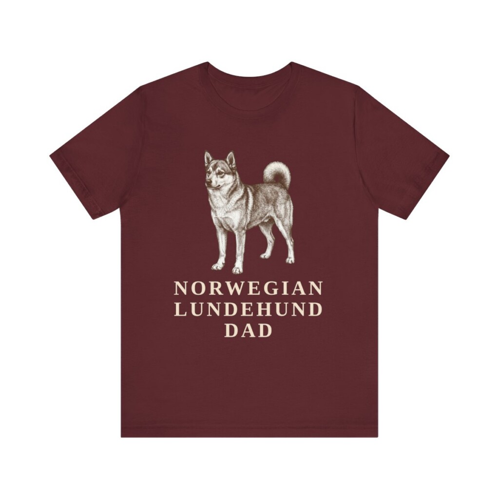 Norwegian Lundehund Dad Shirt, Vintage Dog Sketch Tee, Dog Dad Gift