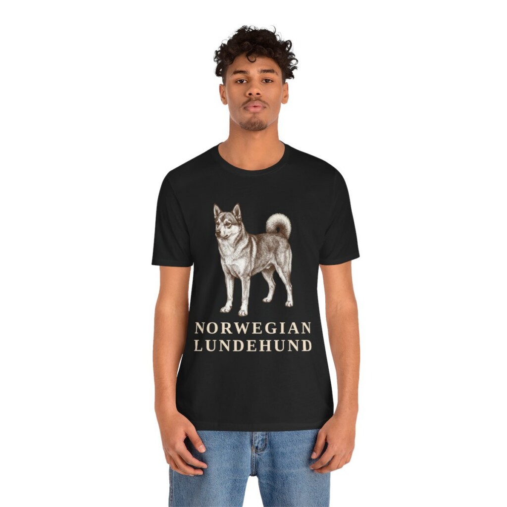 Norwegian Lundehund Shirt, Vintage Dog Sketch Tee, Dog Lover Gift