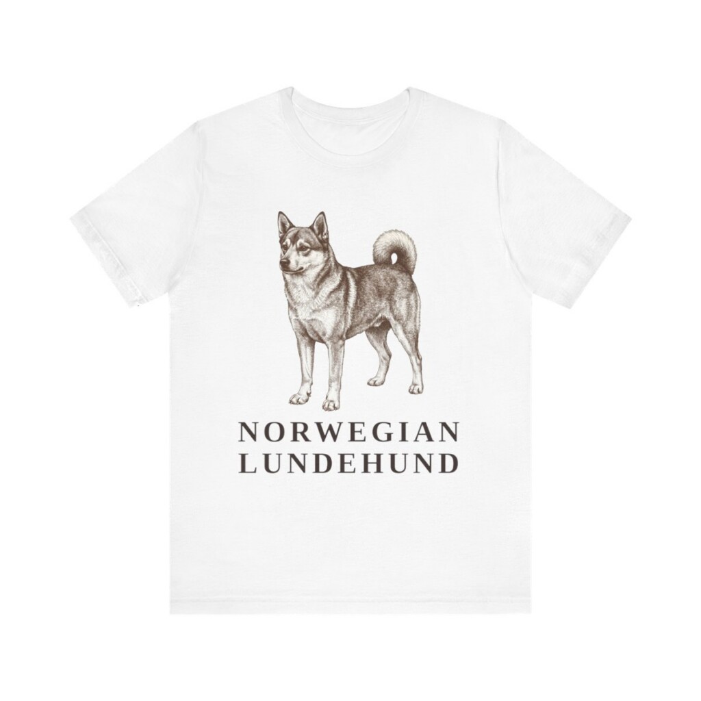 Norwegian Lundehund Shirt, Vintage Dog Sketch Tee, Dog Lover Gift