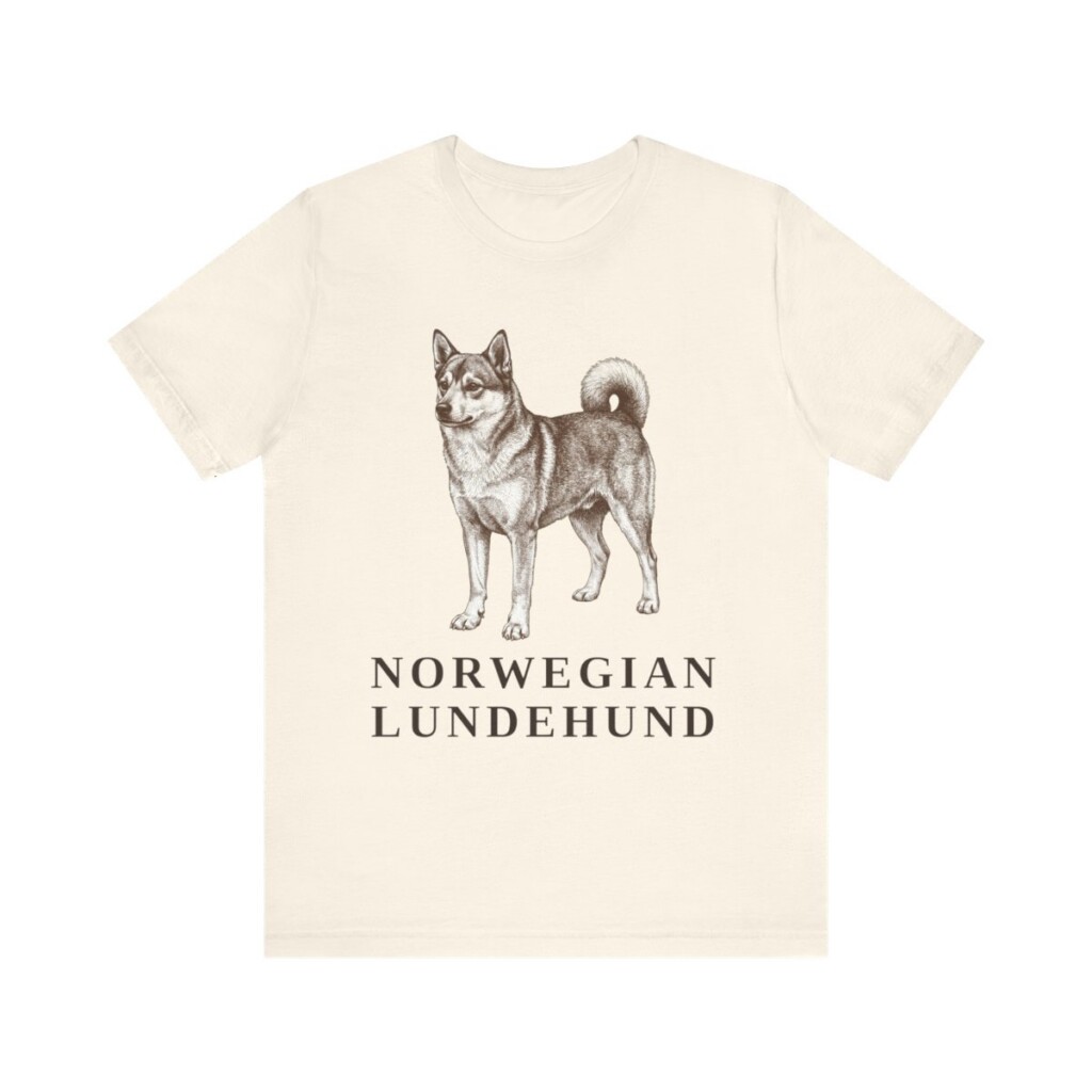 Norwegian Lundehund Shirt, Vintage Dog Sketch Tee, Dog Lover Gift
