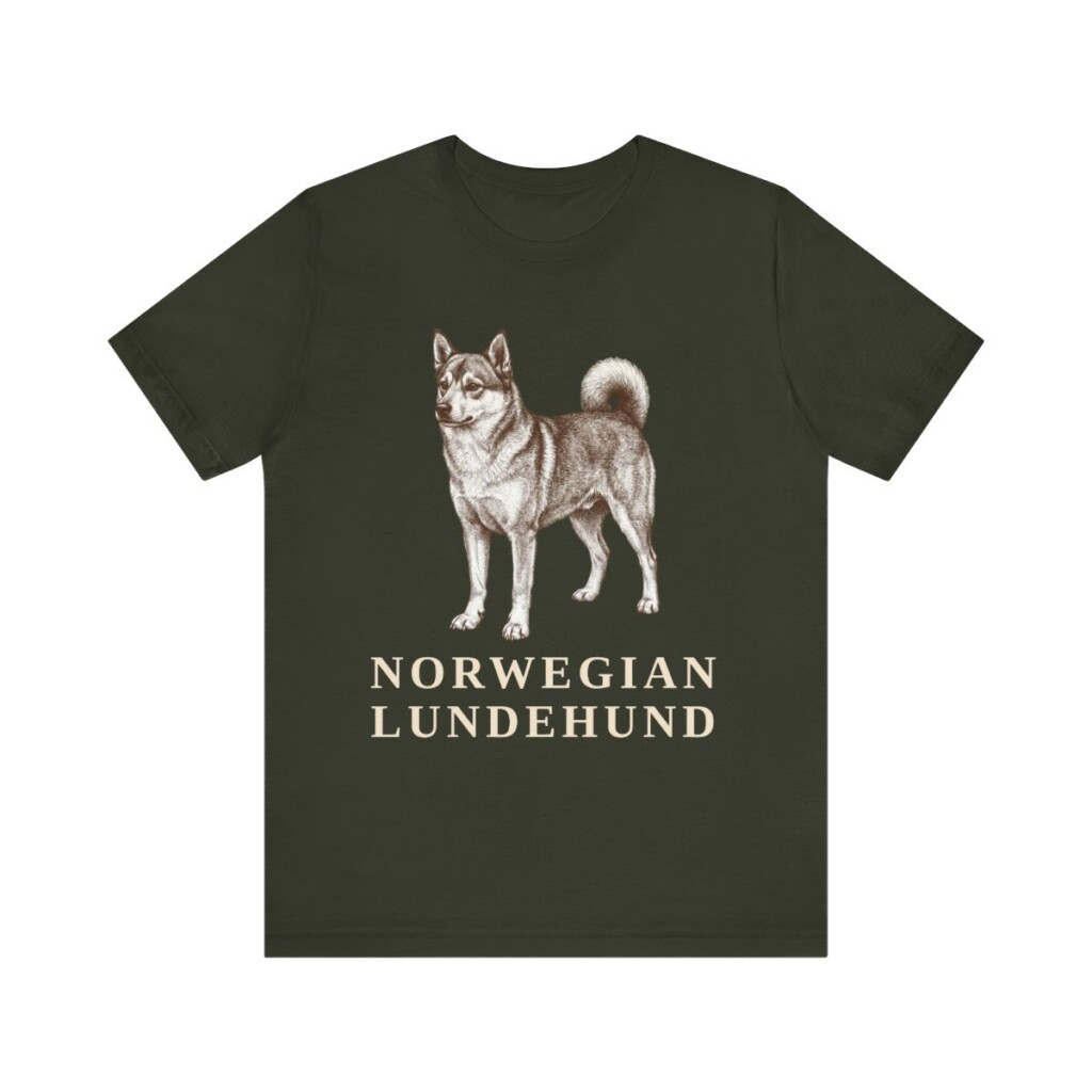 Norwegian Lundehund Shirt, Vintage Dog Sketch Tee, Dog Lover Gift