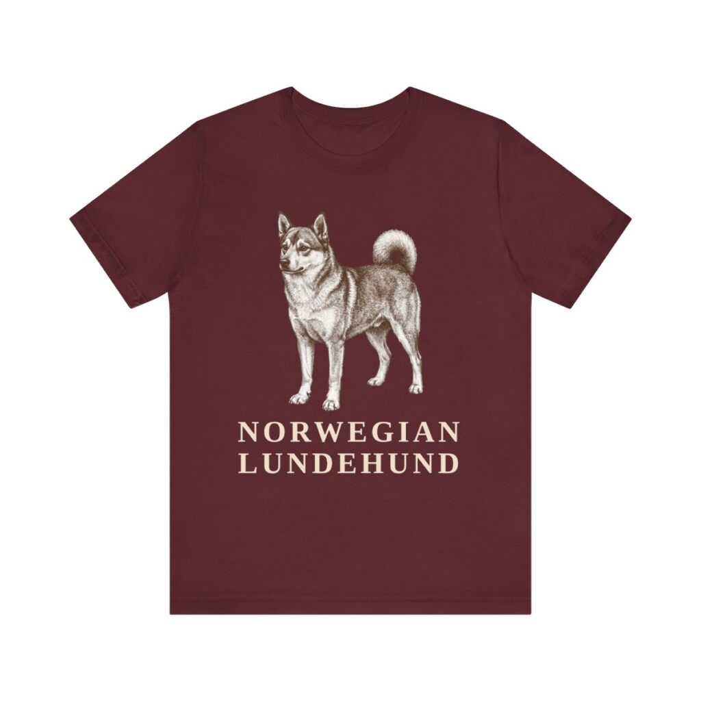 Norwegian Lundehund Shirt, Vintage Dog Sketch Tee, Dog Lover Gift
