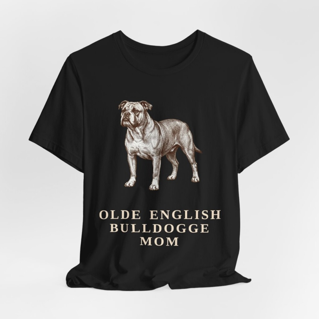 Olde English Bulldogge Mom Shirt, Vintage Dog Sketch Tee, Dog Mom Gift