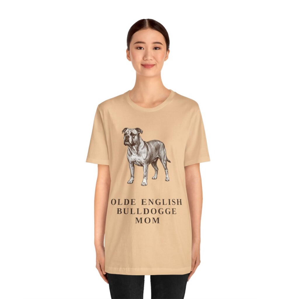 Olde English Bulldogge Mom Shirt, Vintage Dog Sketch Tee, Dog Mom Gift