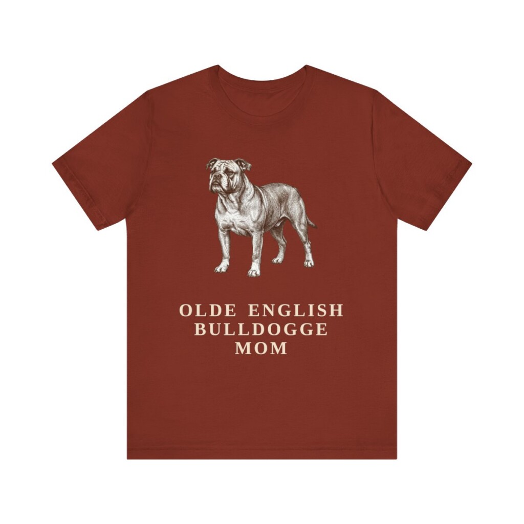 Olde English Bulldogge Mom Shirt, Vintage Dog Sketch Tee, Dog Mom Gift