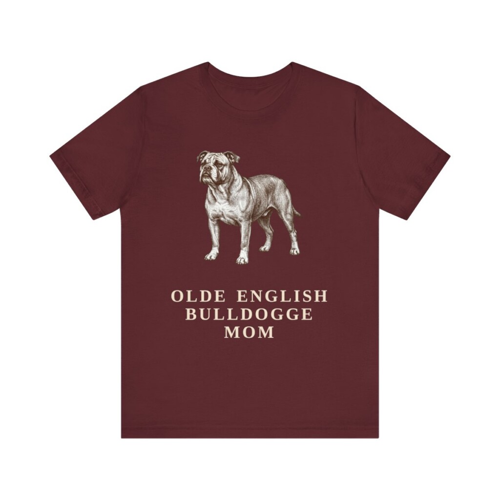 Olde English Bulldogge Mom Shirt, Vintage Dog Sketch Tee, Dog Mom Gift