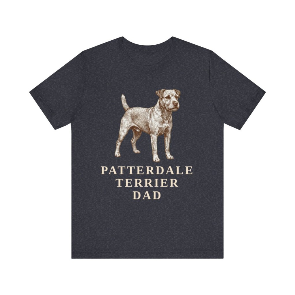 Patterdale Terrier Dad Shirt, Vintage Dog Sketch Tee, Dog Dad Gift