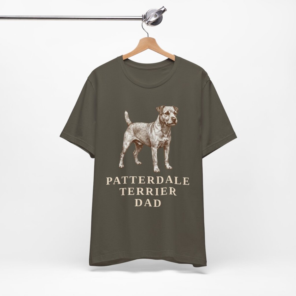 Patterdale Terrier Dad Shirt, Vintage Dog Sketch Tee, Dog Dad Gift