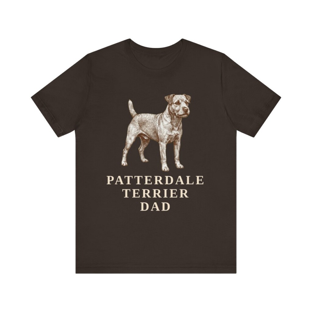 Patterdale Terrier Dad Shirt, Vintage Dog Sketch Tee, Dog Dad Gift