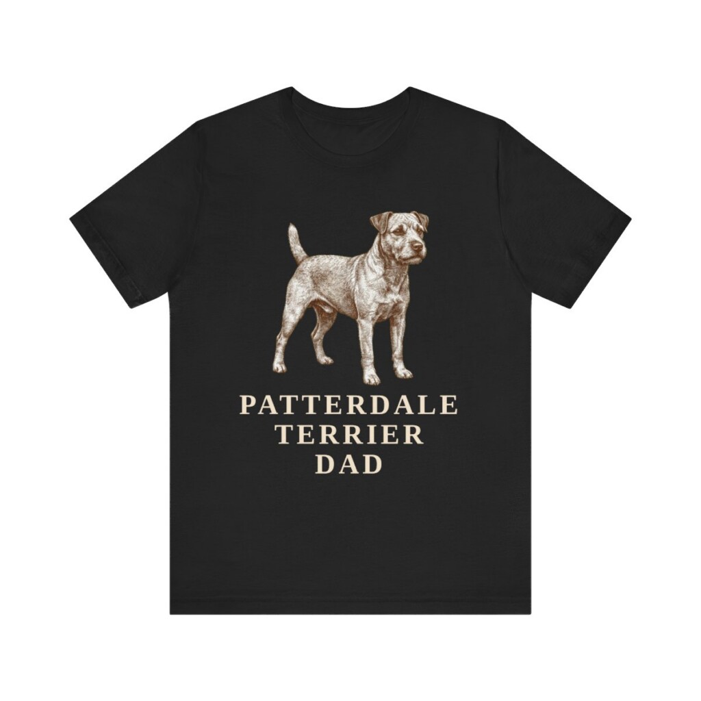 Patterdale Terrier Dad Shirt, Vintage Dog Sketch Tee, Dog Dad Gift