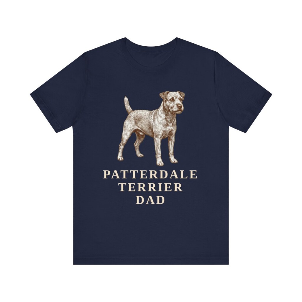 Patterdale Terrier Dad Shirt, Vintage Dog Sketch Tee, Dog Dad Gift