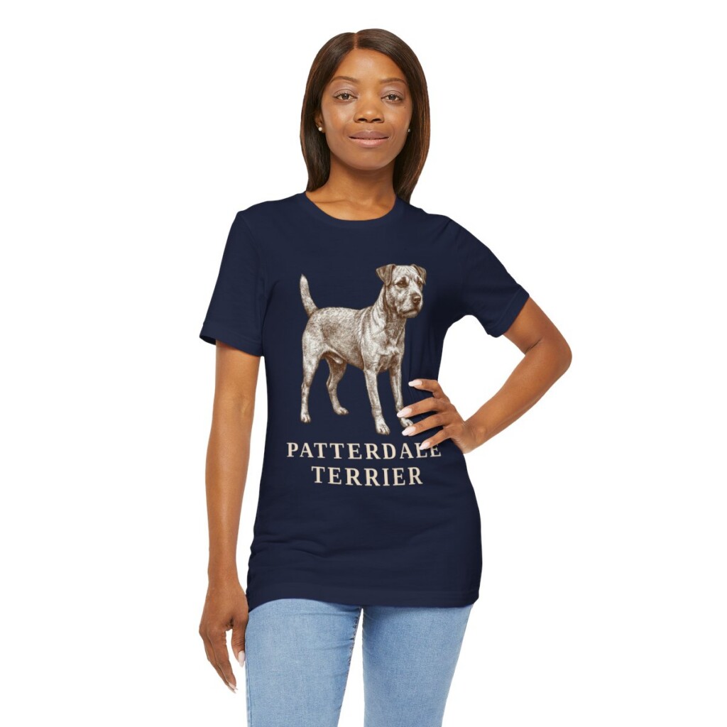 Patterdale Terrier Shirt, Vintage Dog Sketch Tee, Dog Lover Gift