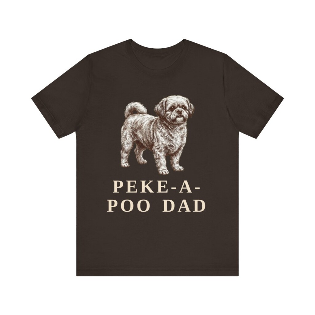 Peke-A-Poo Dad Shirt, Vintage Dog Sketch Tee, Dog Dad Gift