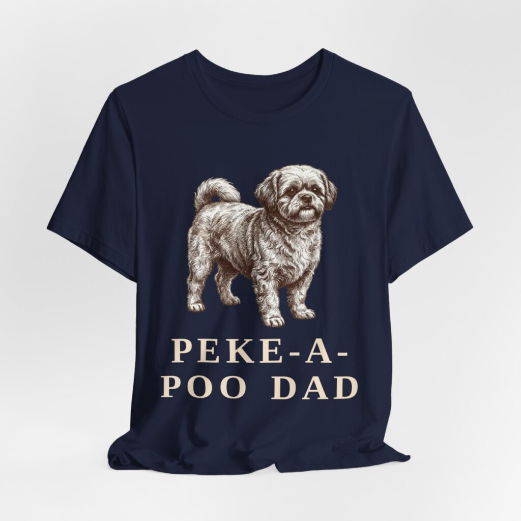 Peke-A-Poo Dad Shirt, Vintage Dog Sketch Tee, Dog Dad Gift