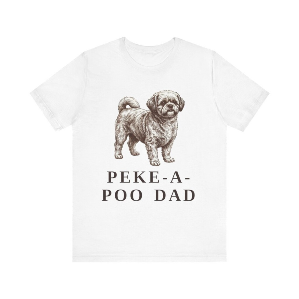 Peke-A-Poo Dad Shirt, Vintage Dog Sketch Tee, Dog Dad Gift