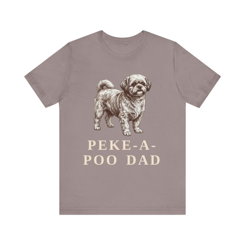 Peke-A-Poo Dad Shirt, Vintage Dog Sketch Tee, Dog Dad Gift