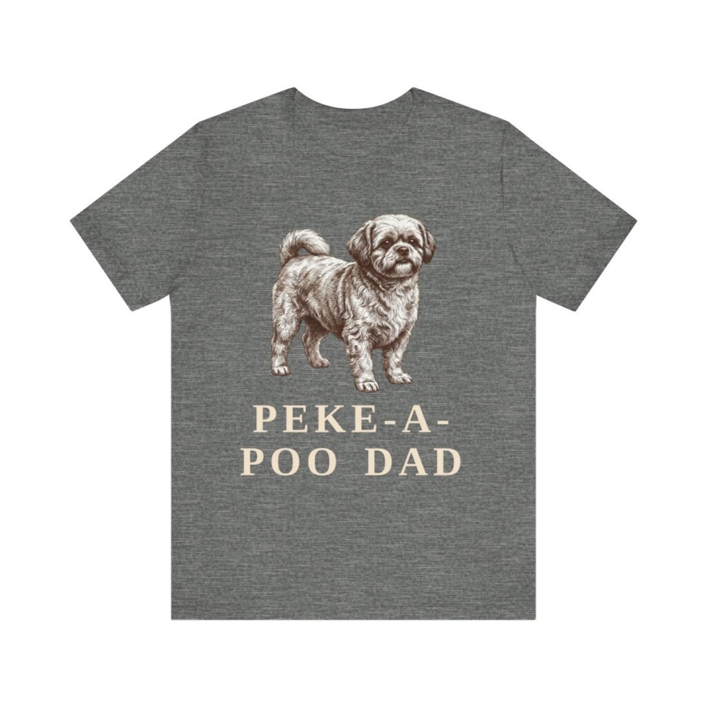 Peke-A-Poo Dad Shirt, Vintage Dog Sketch Tee, Dog Dad Gift
