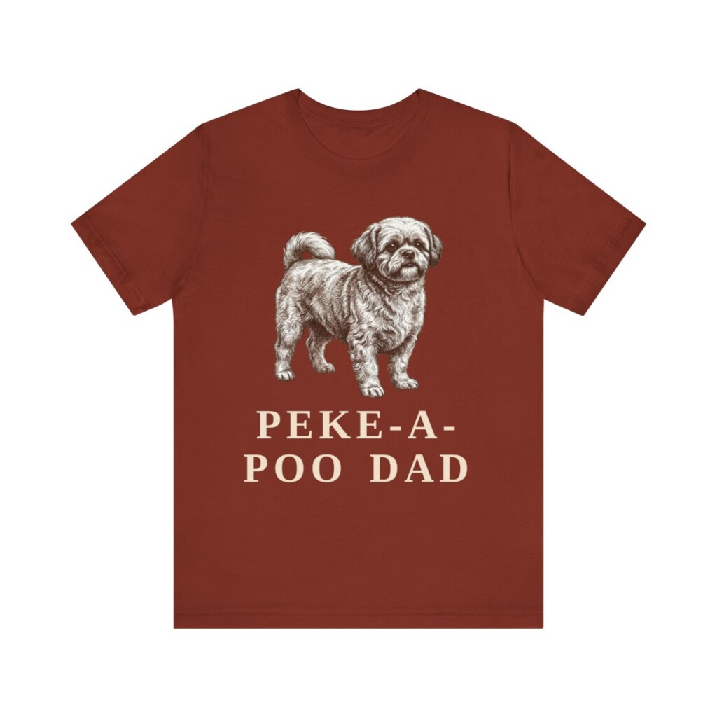 Peke-A-Poo Dad Shirt, Vintage Dog Sketch Tee, Dog Dad Gift