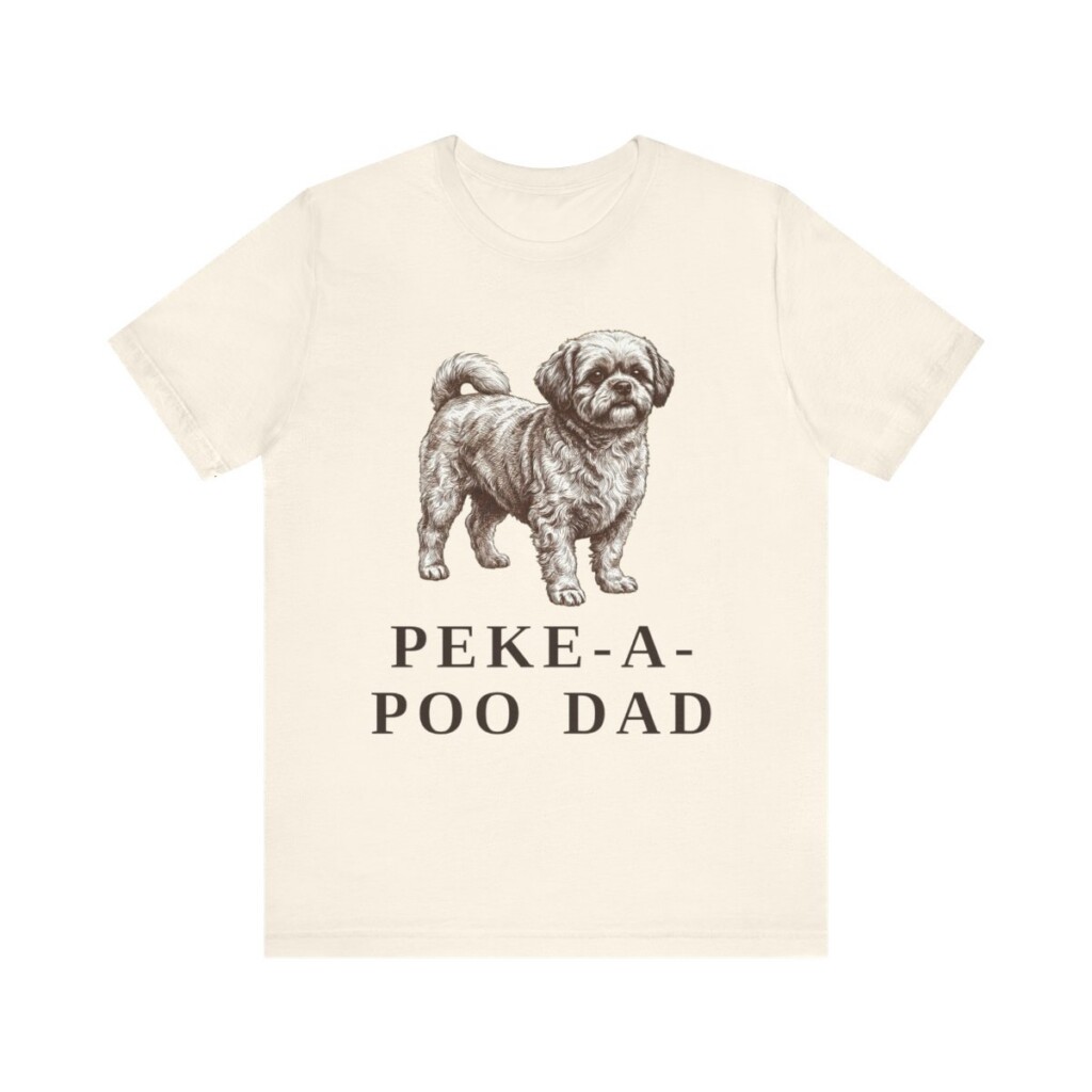 Peke-A-Poo Dad Shirt, Vintage Dog Sketch Tee, Dog Dad Gift