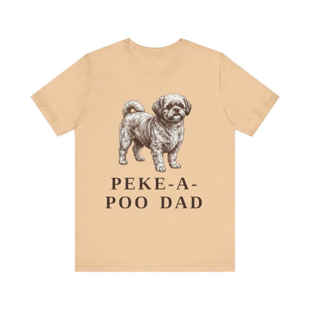 Peke-A-Poo Dad Shirt, Vintage Dog Sketch Tee, Dog Dad Gift