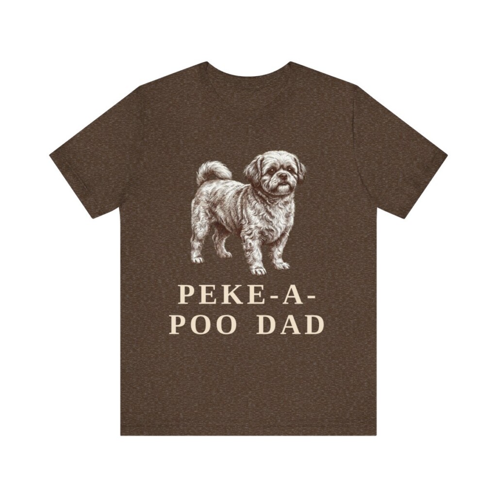 Peke-A-Poo Dad Shirt, Vintage Dog Sketch Tee, Dog Dad Gift